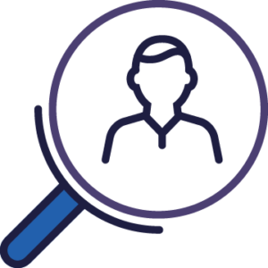 person magnifying glass icon