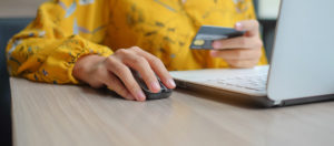 Woman ordering something online