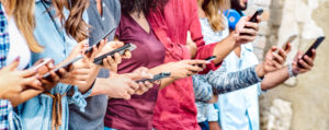 People holding phones